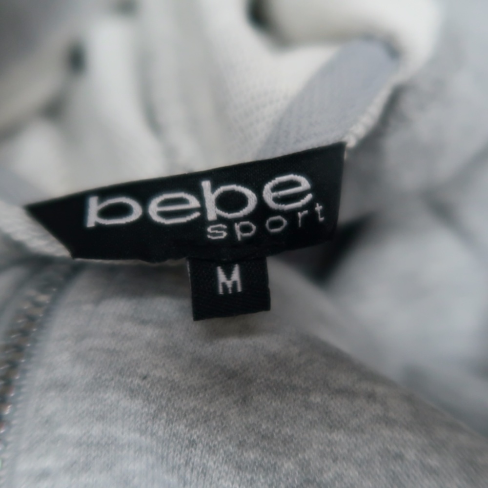Bebe Sport Nailhead Zip Hoodie Heather Gray BB2366BB $99 - Picture 4 of 8